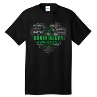 Brain Injury Awareness Fighting Hope Support Strong Warrior Tall T-Shirt