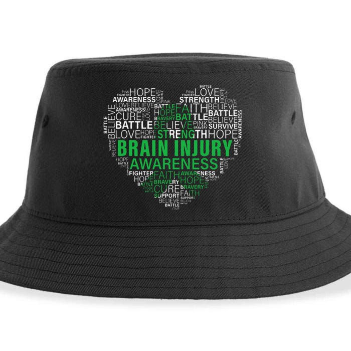 Brain Injury Awareness Fighting Hope Support Strong Warrior Sustainable Bucket Hat