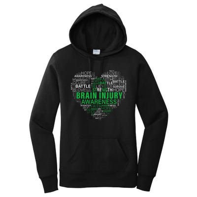 Brain Injury Awareness Fighting Hope Support Strong Warrior Women's Pullover Hoodie