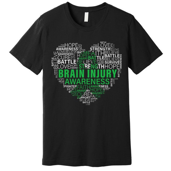 Brain Injury Awareness Fighting Hope Support Strong Warrior Premium T-Shirt