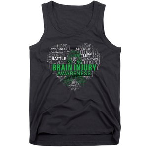 Brain Injury Awareness Fighting Hope Support Strong Warrior Tank Top