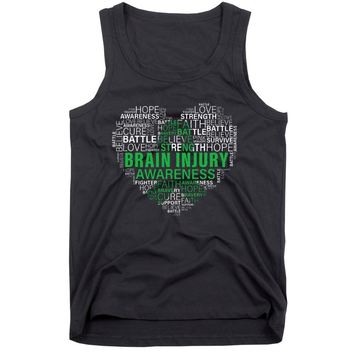 Brain Injury Awareness Fighting Hope Support Strong Warrior Tank Top