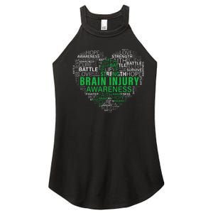 Brain Injury Awareness Fighting Hope Support Strong Warrior Women's Perfect Tri Rocker Tank