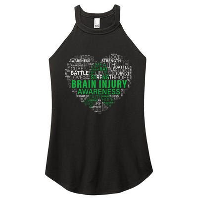 Brain Injury Awareness Fighting Hope Support Strong Warrior Women's Perfect Tri Rocker Tank