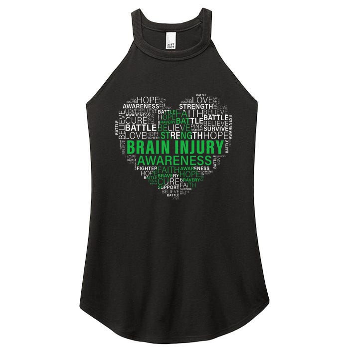 Brain Injury Awareness Fighting Hope Support Strong Warrior Women's Perfect Tri Rocker Tank