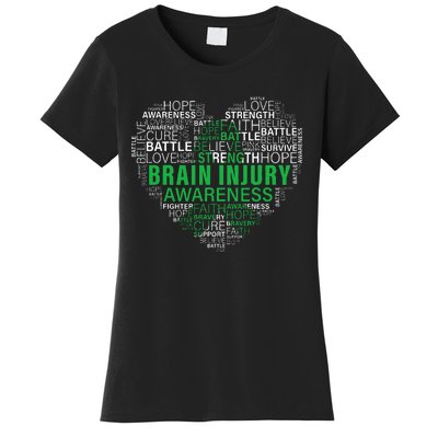 Brain Injury Awareness Fighting Hope Support Strong Warrior Women's T-Shirt