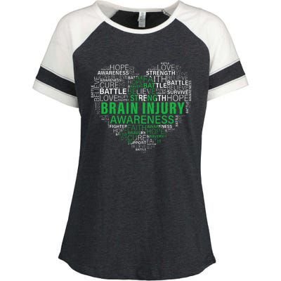 Brain Injury Awareness Fighting Hope Support Strong Warrior Enza Ladies Jersey Colorblock Tee