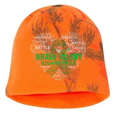 Brain Injury Awareness Fighting Hope Support Strong Warrior Kati - Camo Knit Beanie