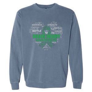 Brain Injury Awareness Fighting Hope Support Strong Warrior Garment-Dyed Sweatshirt