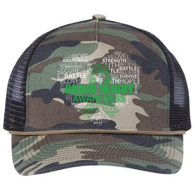 Brain Injury Awareness Fighting Hope Support Strong Warrior Retro Rope Trucker Hat Cap