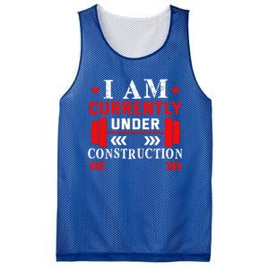 Backprint I Am Currently Under Construction Workout Gift Mesh Reversible Basketball Jersey Tank