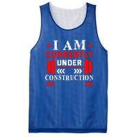 Backprint I Am Currently Under Construction Workout Gift Mesh Reversible Basketball Jersey Tank