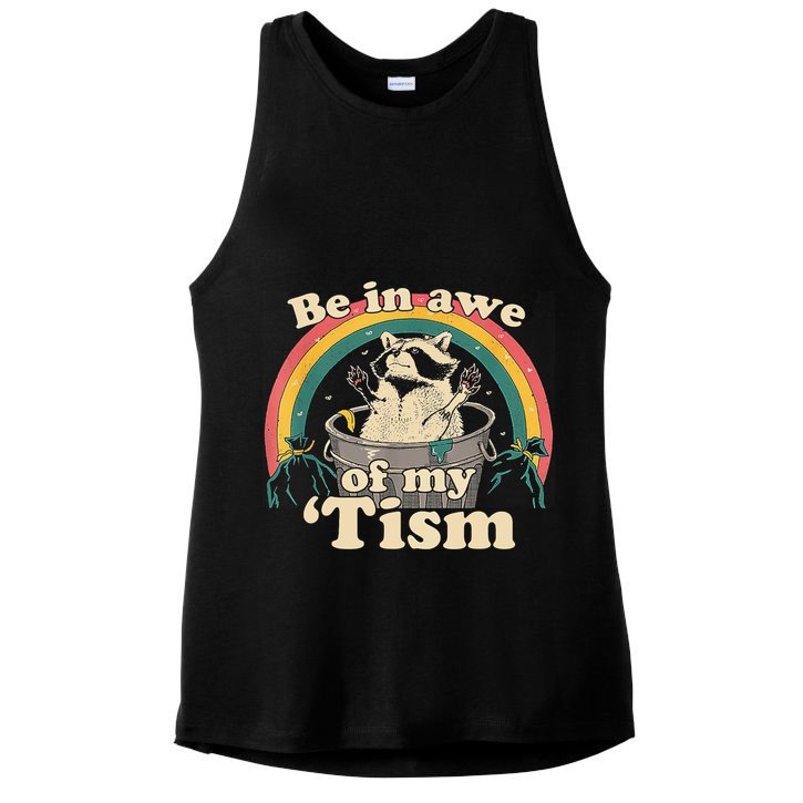 Be In Awe Of My Tism Raccoon Ladies PosiCharge Tri-Blend Wicking Tank