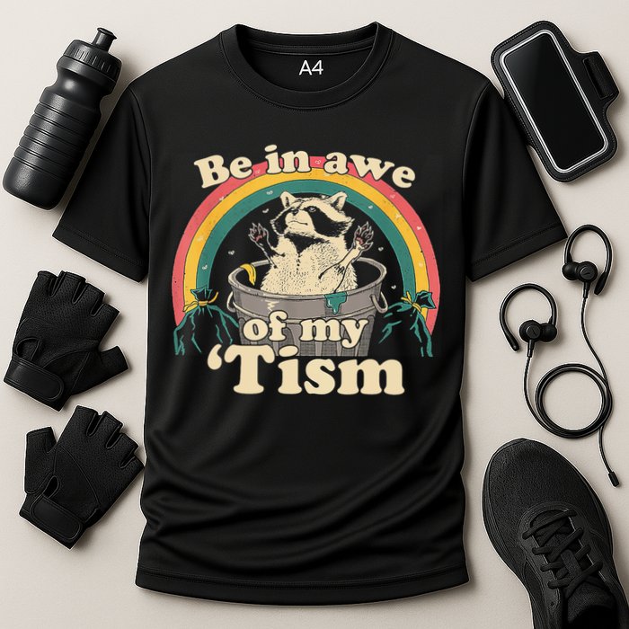 Be In Awe Of My Tism Raccoon Cooling Performance Crew T-Shirt