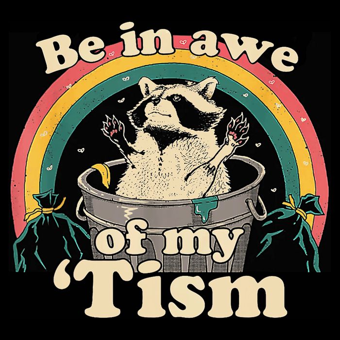 Be In Awe Of My Tism Raccoon Flatbill Hat