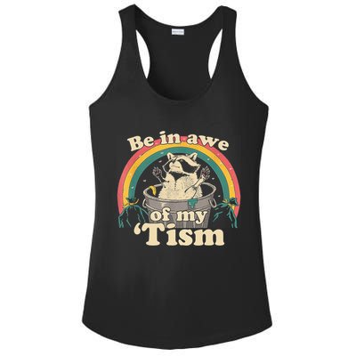 Be In Awe Of My Tism Raccoon Ladies PosiCharge Competitor Racerback Tank