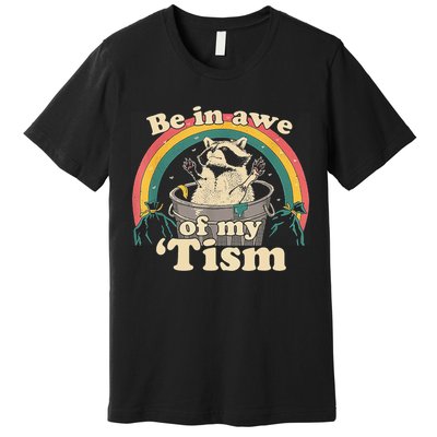 Be In Awe Of My Tism Raccoon Premium T-Shirt