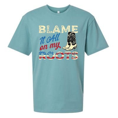 Blame It All On My Roots Country Music Lover Southern Sueded Cloud Jersey T-Shirt