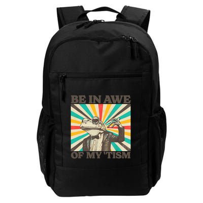 Be In Awe Of My Tism Retro Funny Frog Autism Backpack
