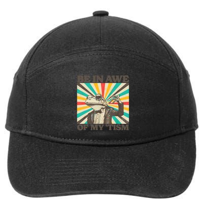 Be In Awe Of My Tism Retro Funny Frog Autism 7-Panel Snapback Hat