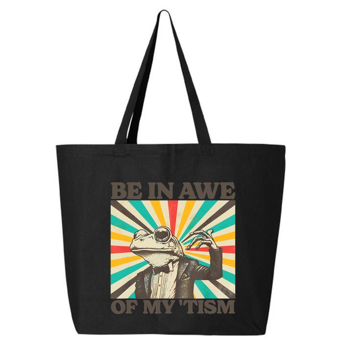 Be In Awe Of My Tism Retro Funny Frog Autism 25L Jumbo Tote