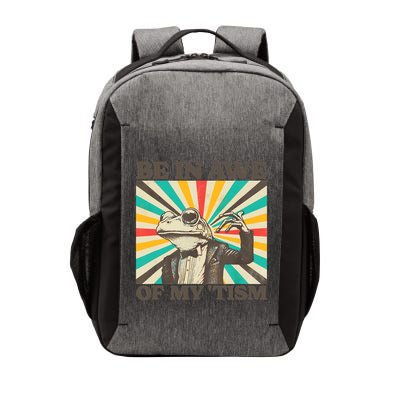 Be In Awe Of My Tism Retro Funny Frog Autism Vector Backpack