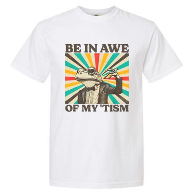 Be In Awe Of My Tism Retro Funny Frog Autism Garment-Dyed Heavyweight T-Shirt