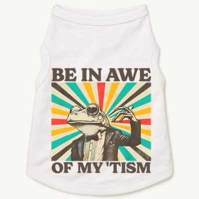 Be In Awe Of My Tism Retro Funny Frog Autism Doggie Tank
