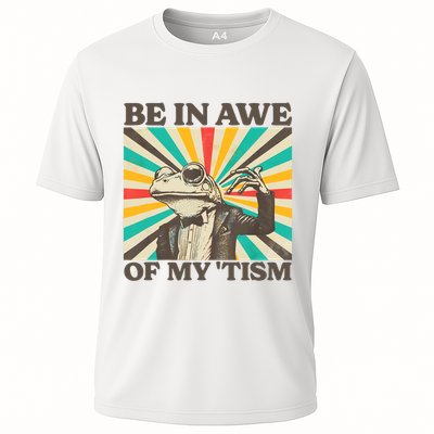 Be In Awe Of My Tism Retro Funny Frog Autism Performance Shirt
