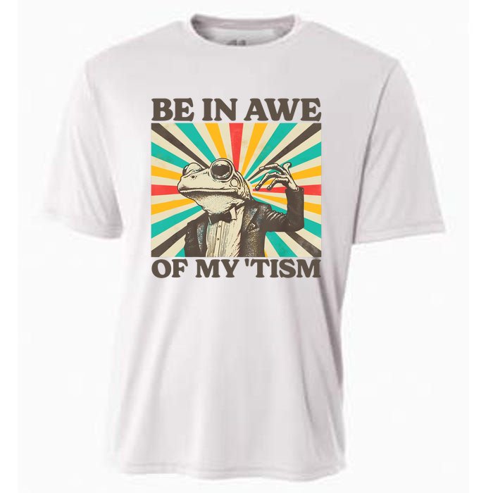 Be In Awe Of My Tism Retro Funny Frog Autism Cooling Performance Crew T-Shirt