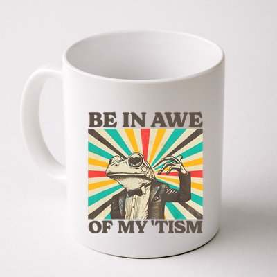 Be In Awe Of My Tism Retro Funny Frog Autism Mug