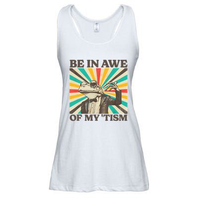 Be In Awe Of My Tism Retro Funny Frog Autism Ladies Essential Flowy Tank