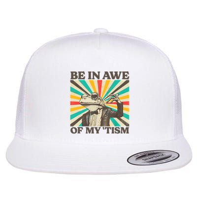 Be In Awe Of My Tism Retro Funny Frog Autism Flatbill Hat