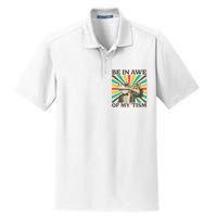 Be In Awe Of My Tism Retro Funny Frog Autism Dry Zone Grid Polo