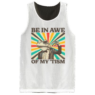 Be In Awe Of My Tism Retro Funny Frog Autism Mesh Reversible Basketball Jersey Tank