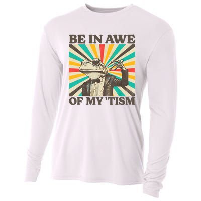 Be In Awe Of My Tism Retro Funny Frog Autism Cooling Performance Long Sleeve Crew