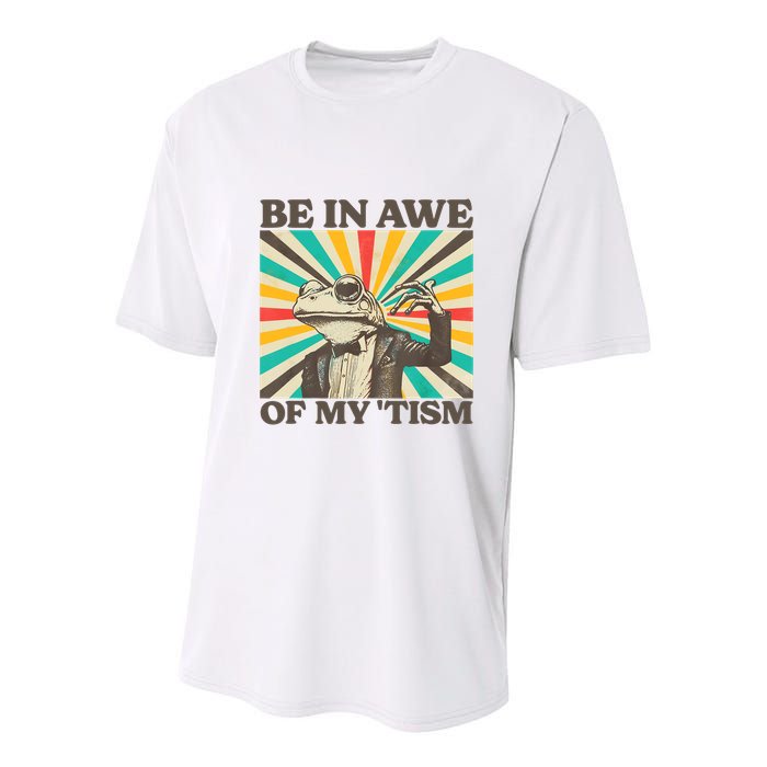 Be In Awe Of My Tism Retro Funny Frog Autism Youth Performance Sprint T-Shirt