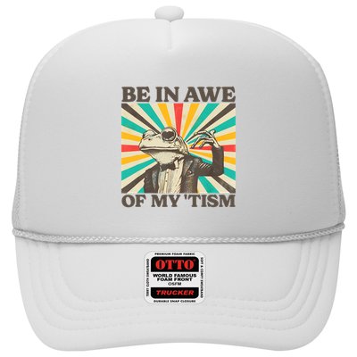 Be In Awe Of My Tism Retro Funny Frog Autism Trucker Hat