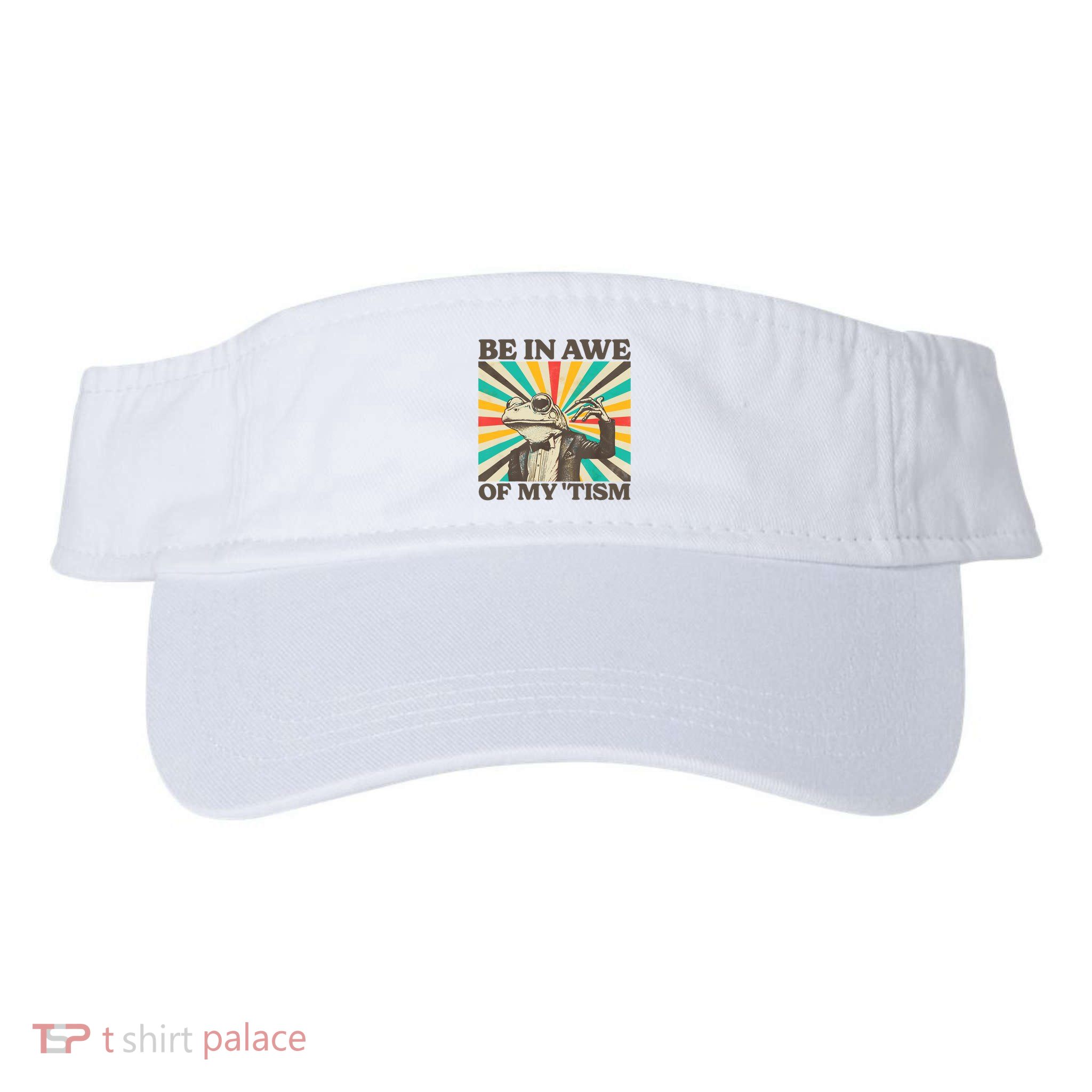 Be In Awe Of My Tism Retro Funny Frog Autism Visor
