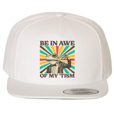 Be In Awe Of My Tism Retro Funny Frog Autism Wool Snapback Cap