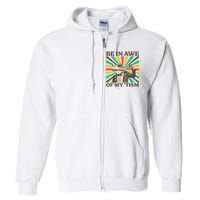 Be In Awe Of My Tism Retro Funny Frog Autism Full Zip Hoodie