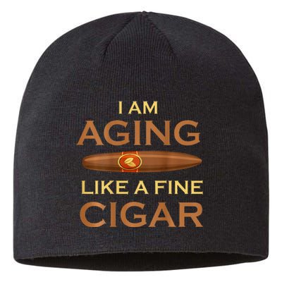 Backprint I Am Aging Like A Fine Cigar Sustainable Beanie