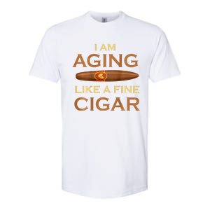 Backprint I Am Aging Like A Fine Cigar Softstyle CVC T-Shirt