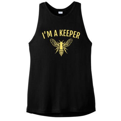 Beekeeper I'm A (Bee) Keeper Ladies PosiCharge Tri-Blend Wicking Tank