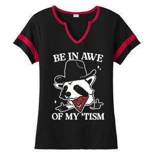 Be In Awe Of My Tism Retro Style Ladies Halftime Notch Neck Tee