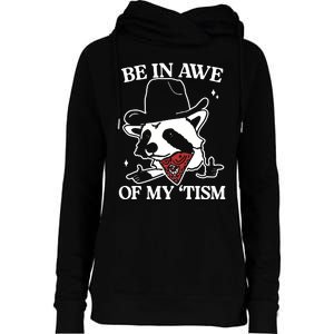 Be In Awe Of My Tism Retro Style Womens Funnel Neck Pullover Hood