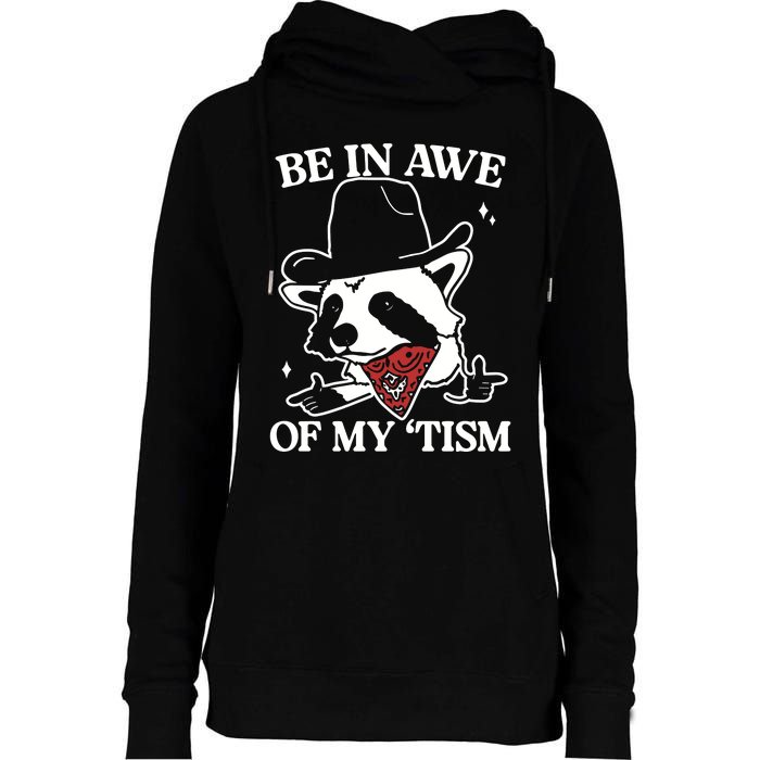 Be In Awe Of My Tism Retro Style Womens Funnel Neck Pullover Hood