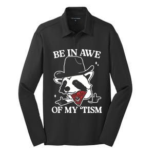 Be In Awe Of My Tism Retro Style Silk Touch Performance Long Sleeve Polo