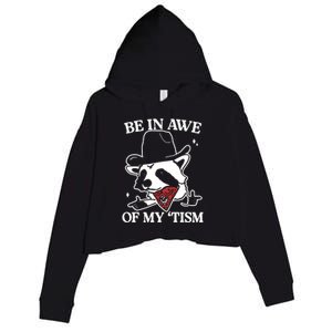 Be In Awe Of My Tism Retro Style Crop Fleece Hoodie