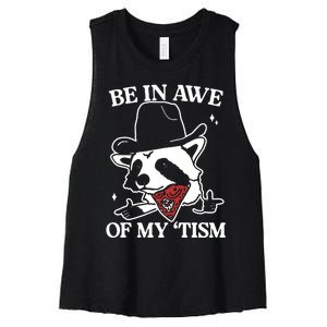 Be In Awe Of My Tism Retro Style Women's Racerback Cropped Tank